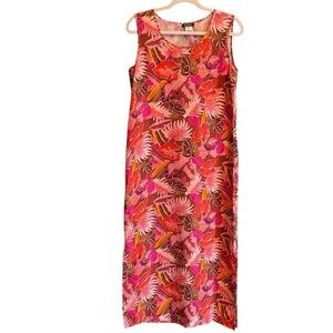 Kara Vintage 100% Silk Maxi Tropical-Size Medium